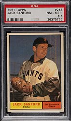 1961 Topps #258 Jack Sanford PSA NM-MT+ 8.5