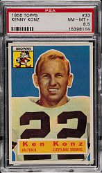 1956 Topps Football #33 Kenny Konz PSA NM-MT+ 8.5
