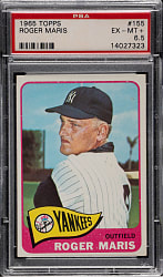 1965 Topps #155 Roger Maris PSA PSA EX-MT+ 6.5