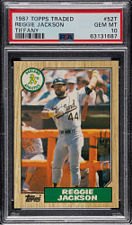 1987 Topps Traded Tiffany #52T Reggie Jackson PSA GEM MINT 10