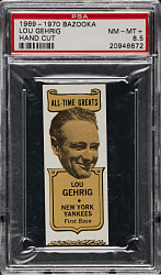 1969-1970 Bazooka "Baseball Extras" Lou Gehrig PSA NM-MT+ 8.5