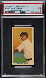 1914 T213 Coupon Cigarettes (Type 2) Rube Marquard Brooklyn, Pitching PSA FAIR 1.5