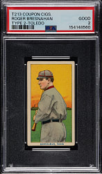 1914 T213 Coupon Cigarettes (Type 2) Roger Bresnahan Toledo PSA GOOD 2