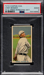 1914 T213 Coupon Cigarettes (Type 2) Chief Bender Trees in Background, Philadelphia Nat. PSA GOOD 2