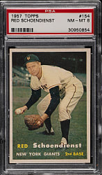 1957 Topps #154 Red Schoendienst PSA NM-MT 8
