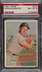 1957 Topps #215 Enos Slaughter PSA NM-MT 8