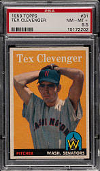1958 Topps #31 Tex Clevenger PSA NM-MT+ 8.5