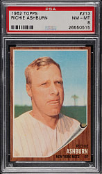 1962 Topps #213 Richie Ashburn PSA NM-MT 8
