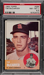1963 Topps #394 Tim McCarver PSA NM-MT+ 8.5