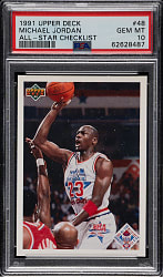 1991-1992 Upper Deck Basketball #48 Michael Jordan All-Star PSA GEM MINT 10