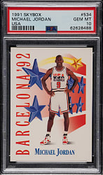 1991-1992 Skybox Basketball #534 Michael Jordan PSA GEM MINT 10