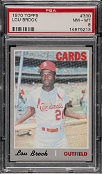 1970 Topps #330 Lou Brock PSA NM-MT 8