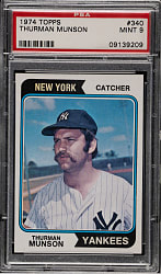 1974 Topps #340 Thurman Munson PSA MINT 9