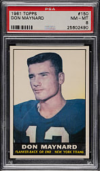 1961 Topps Football #150 Don Maynard Rookie PSA NM-MT 8