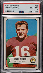 1954 Bowman Football #55 Frank Gifford PSA NM-MT 8