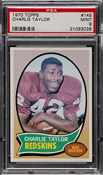 1970 Topps Football #145 Charlie Taylor PSA MINT 9