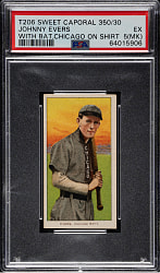1909-1911 T206 White Border Johnny Evers with Bat, Chicago on Shirt PSA EX 5 (MK)