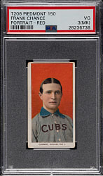 1909-1911 T206 White Border Frank Chance Portrait Red Background PSA VG 3 (MK)