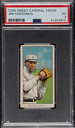 1909-1911 T206 White Border Jim Pastorius PSA VG 3