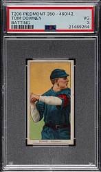 1909-1911 T206 White Border Tom Downey Batting PSA VG 3 - Piedmont "Factory 42" Back