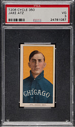 1909-1911 T206 White Border Jake Atz PSA VG 3 - Cycle 350 Back