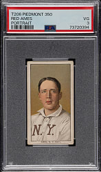1909-1911 T206 White Border Red Ames Portrait PSA VG 3