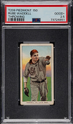 1909-1911 T206 White Border Rube Waddell Throwing PSA GOOD+ 2.5