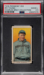 1909-1911 T206 White Border Irv Young PSA GOOD+ 2.5 (Charles Bray Collection)