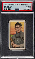 1909-1911 T206 White Border Nap Lajoie with Bat PSA GOOD 2 (MK)