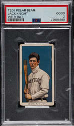 1909-1911 T206 White Border Jack Knight with Bat PSA GOOD 2 - Polar Bear Back