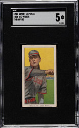 1909-1911 T206 White Border Vic Willis Throwing SGC EX 5