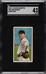 1909-1911 T206 White Border John McGraw Glove At Hip SGC VG/EX 4 - Tolstoi Back