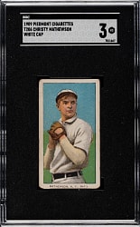 1909-1911 T206 White Border Christy Mathewson White Cap SGC VG 3
