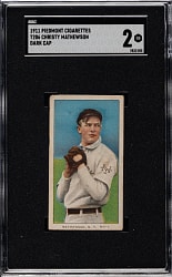 1909-1911 T206 White Border Christy Mathewson Dark Cap SGC GOOD 2