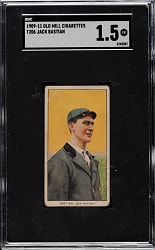 1909-1911 T206 White Border Jack Bastian Southern Leaguer SGC FAIR 1.5 - Old Mill Back