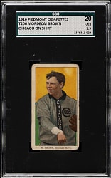 1909-1911 T206 White Border Mordecai Brown Chicago on Shirt SGC FAIR 20