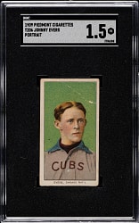 1909-1911 T206 White Border Johnny Evers Portrait SGC FAIR 1.5