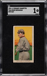 1909-1911 T206 White Border Roger Bresnahan with Bat SGC POOR 1