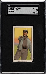 1909-1911 T206 White Border Nap Lajoie Throwing SGC POOR 1
