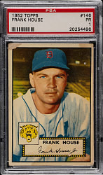 1952 Topps #146 Frank House PSA POOR 1 - Rare "Yellow Tigers Logo" Variation