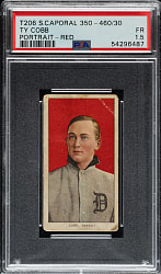 1909-1911 T206 White Border Ty Cobb Portrait Red Background PSA FAIR 1.5