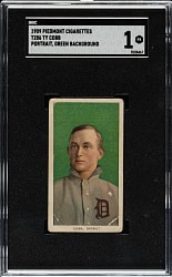 1909-1911 T206 White Border Ty Cobb Portrait Green Background SGC POOR 1