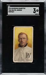 1909-1911 T206 White Border Walter Johnson Portrait SGC VG 3 - Sovereign 350 Back