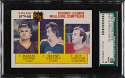 1980-1981 O-Pee-Chee Hockey #163 Scoring Leaders with Wayne Gretzky SGC NM/MT 88