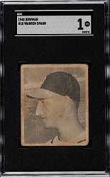 1948 Bowman #18 Warren Spahn Rookie SGC POOR 1