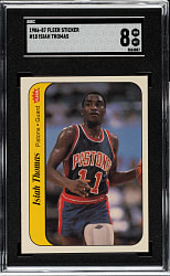 1986-1987 Fleer Basketball Sticker #10 Isiah Thomas Rookie SGC NM/MT 8