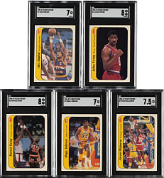 1986-1987 Fleer Basketball Sticker Hall of Fame SGC-Graded Collection (5)