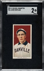 1909-1911 T206 White Border James Westlake Southern Leaguer SGC GOOD 2 - Old Mill Back
