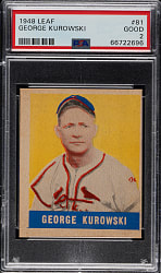 1948-1949 Leaf #81 George Kurowski Short Print PSA GOOD 2