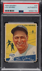 1934 R320 Goudey #37 Lou Gehrig PSA Authentic